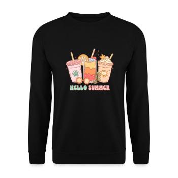Sommer Vibes See Natur Flora Kunst Blumen Meer - Unisex Pullover - Schwarz - Vorne - Alina (178cm) & Michal (187cm)