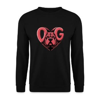 ENGLISCHE BULLDOGGE - Unisex Pullover - Schwarz - Vorne - Alina (178cm) & Michal (187cm)