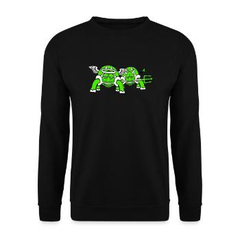 2 Tortues Conscience Équipe Devil Angel Mal Bien - Sweat-shirt Unisexe - noir - Devant - Alina (178cm) & Michal (187cm)