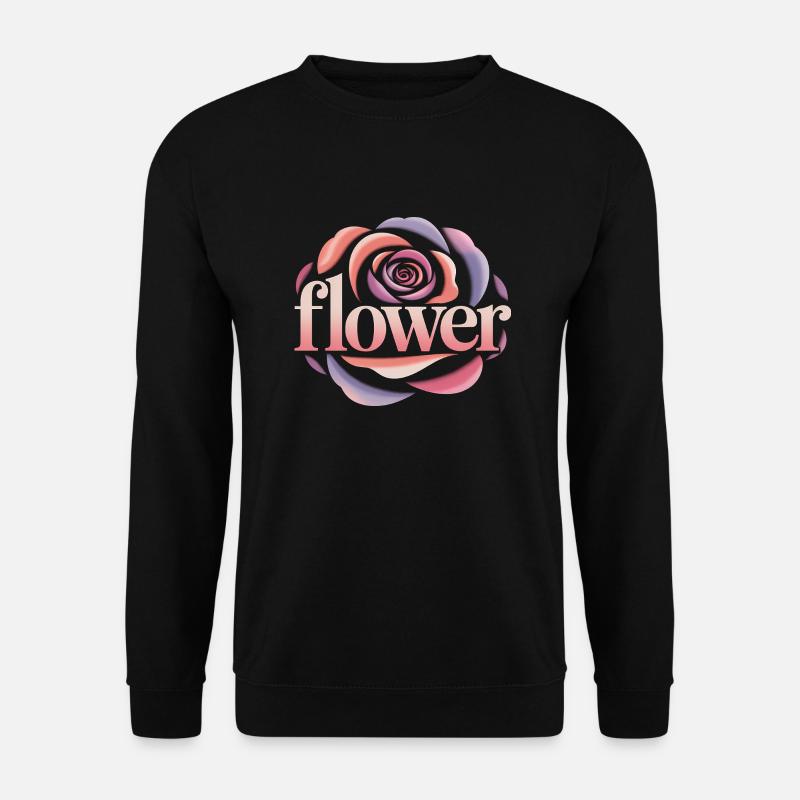 Blumen Logo - Cooles Gartendesign - Unisex Pullover - Schwarz