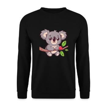 Happy koala bear koala on bamboo - Unisex Sweatshirt - black - Front - Alina (178cm) & Michal (187cm)
