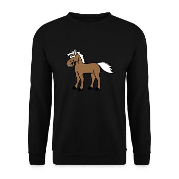 Horse Laughs Funny Funny Grimace Silly Comic - Unisex Sweatshirt - black - Front - Alina (178cm) & Michal (187cm)