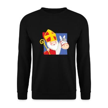 Sinterklaas op Schimmel - Unisex Sweatshirt - black - Front - Alina (178cm) & Michal (187cm)