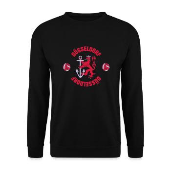 Düsseldorf (ID: 001013) - Unisex Pullover - Schwarz - Vorne - Alina (178cm) & Michal (187cm)