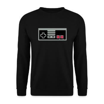 Super Retro Controller - Unisex Pullover - Schwarz - Vorne - Alina (178cm) & Michal (187cm)
