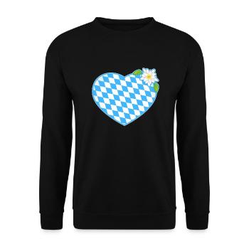 Bayernherz - Unisex Pullover - Schwarz - Vorne - Alina (178cm) & Michal (187cm)