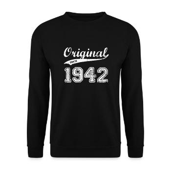 1942 - Unisex Pullover - Schwarz - Vorne - Alina (178cm) & Michal (187cm)