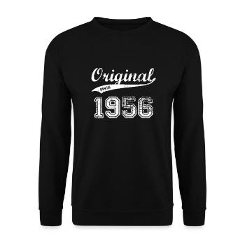 1956 - Unisex Pullover - Schwarz - Vorne - Alina (178cm) & Michal (187cm)