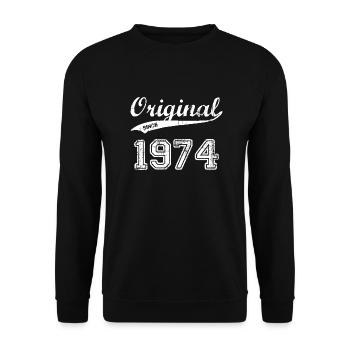 1974 - Unisex Pullover - Schwarz - Vorne - Alina (178cm) & Michal (187cm)