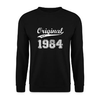 1984 - Unisex Pullover - Schwarz - Vorne - Alina (178cm) & Michal (187cm)