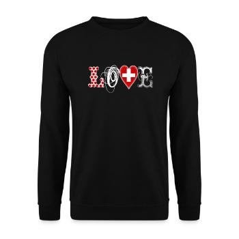 Love Suisse White - Unisex Sweatshirt - black - Front - Alina (178cm) & Michal (187cm)