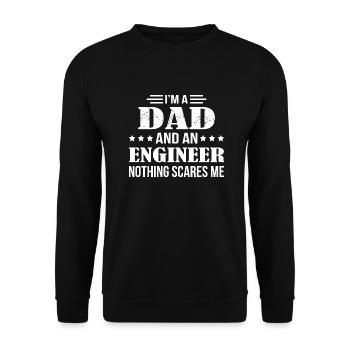 Dad An Engineer Nothing Scares Me - Unisex Pullover - Schwarz - Vorne - Alina (178cm) & Michal (187cm)