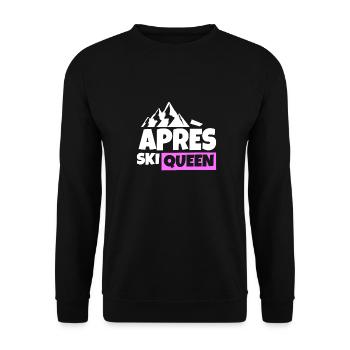 Apres Ski Queen Prinzessin Koenigen Feiern Party - Unisex Pullover - Schwarz - Vorne - Alina (178cm) & Michal (187cm)