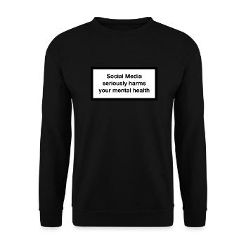 Social media seriously harms your mental health - Unisex Sweatshirt - black - Front - Alina (178cm) & Michal (187cm)
