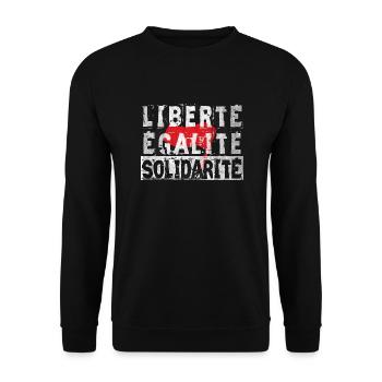 antifa liberté égalité fraternité - Sweat-shirt Unisexe - noir - Devant - Alina (178cm) & Michal (187cm)