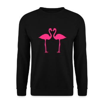 Flamingo, flamingos (super cheap!) - Unisex Sweatshirt - black - Front - Alina (178cm) & Michal (187cm)