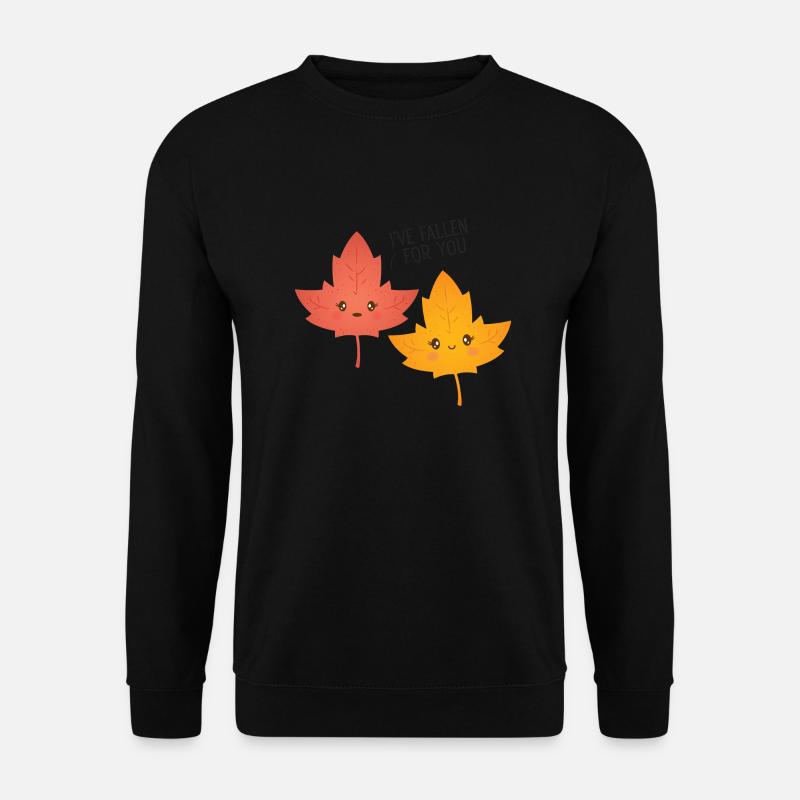 I've Fallen For You - Cute Leaf Love Couple - Unisex Pullover - Schwarz