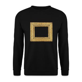 🖼️ Pale gold picture frame - Unisex Sweatshirt - black - Front - Alina (178cm) & Michal (187cm)