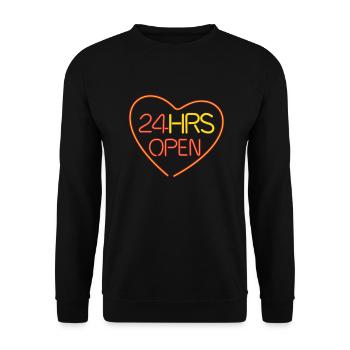 neon open heart - Sweat-shirt Unisexe - noir - Devant - Alina (178cm) & Michal (187cm)