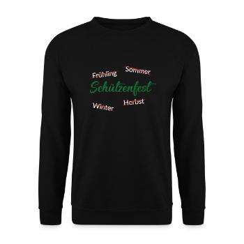 Jahreszeit Schützenfest - Unisex Pullover - Schwarz - Vorne - Alina (178cm) & Michal (187cm)