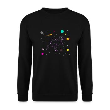 Tyrannosaurus Rex Dinosaur Constellation - Unisex Sweatshirt - black - Front - Alina (178cm) & Michal (187cm)