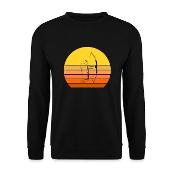 Recurve bow archer bow and arrow vintage - Unisex Sweatshirt - black - Front - Alina (178cm) & Michal (187cm)