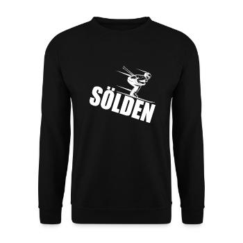 Sölden Skifahren Geschenk Winter Spruch - Unisex Pullover - Schwarz - Vorne - Alina (178cm) & Michal (187cm)