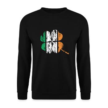 Irlande drapeau irlandais grunge used look trèfle - Sweat-shirt Unisexe - noir - Devant - Alina (178cm) & Michal (187cm)