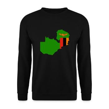Zambia flag - Unisex Sweatshirt - black - Front - Alina (178cm) & Michal (187cm)