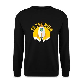Crypto jusqu’à la lune, Bitcoin - Sweat-shirt Unisexe - noir - Devant - Alina (178cm) & Michal (187cm)