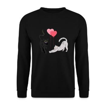 Chats ballons - Sweat-shirt Unisexe - noir - Devant - Alina (178cm) & Michal (187cm)