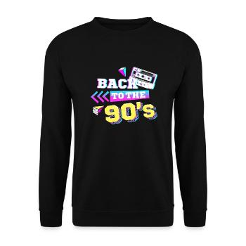 Back to the 90s 90er Jahre Retro - Unisex Sweatshirt - black - Front - Alina (178cm) & Michal (187cm)