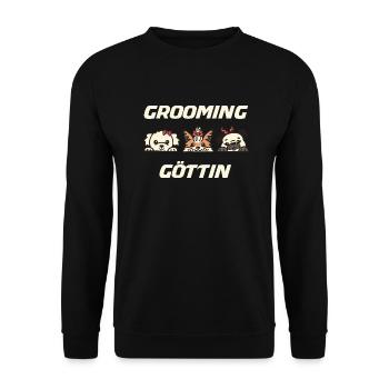 Dames Grooming motif de déesse pour chien coiffeur, chien - Sweat-shirt Unisexe - noir - Devant - Alina (178cm) & Michal (187cm)