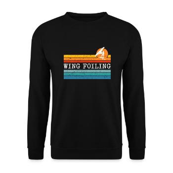 Wing Foiling Surf Surfing Surfer - Unisex Sweatshirt - black - Front - Alina (178cm) & Michal (187cm)