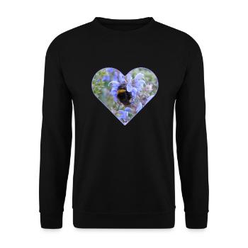 Ein Herz für Hummeln - Unisex Pullover - Schwarz - Vorne - Alina (178cm) & Michal (187cm)