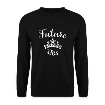 Future mrs Braut Geschenk Hochzeit Ehemann - Unisex Pullover - Schwarz - Vorne - Alina (178cm) & Michal (187cm)