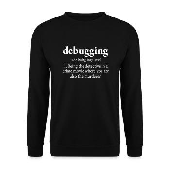 Ingénieur logiciel de code de définition de débogage - Sweat-shirt Unisexe - noir - Devant - Alina (178cm) & Michal (187cm)