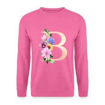 lettre B fleurie - Sweat-shirt Unisexe - rose - Devant