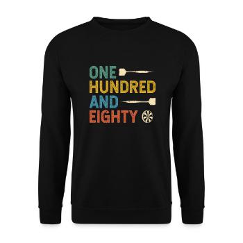 Dart Darts Player 180 Darts Darts Sayings - Unisex Sweatshirt - black - Front - Alina (178cm) & Michal (187cm)