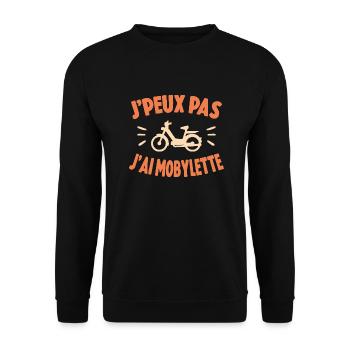 Je Peux Pas J'ai Mobylette Cadeau - Sweat-shirt Unisexe - noir - Devant - Alina (178cm) & Michal (187cm)