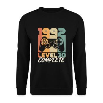 Né en 1992 30 Cadeau d’anniversaire - Sweat-shirt Unisexe - noir - Devant - Alina (178cm) & Michal (187cm)
