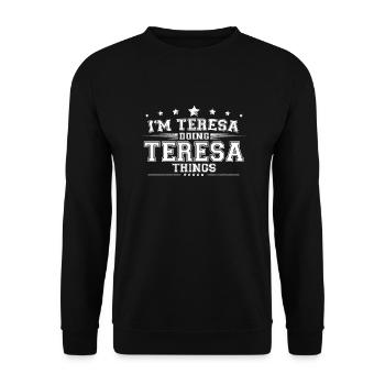 Teresa - Unisex Pullover - Schwarz - Vorne - Alina (178cm) & Michal (187cm)