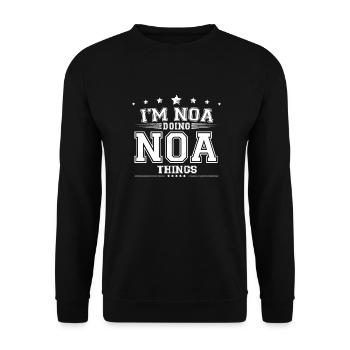 Noa - Unisex Sweatshirt - black - Front - Alina (178cm) & Michal (187cm)