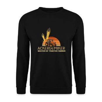 traktoren bauer acker traktor landwirtschaft ernte - Unisex Pullover - Schwarz - Vorne - Alina (178cm) & Michal (187cm)