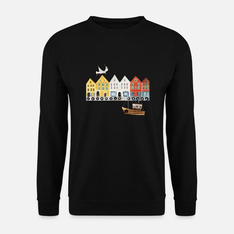 Bergen Norwegen - Unisex Pullover - Schwarz