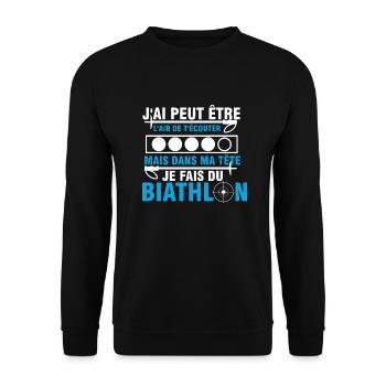 Je fais du biathlon cadeau humour biathlete - Sweat-shirt Unisexe - noir - Devant - Alina (178cm) & Michal (187cm)