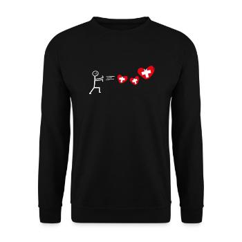 pays suisse suisse drapeau suisse suisse - Sweat-shirt Unisexe - noir - Devant - Alina (178cm) & Michal (187cm)