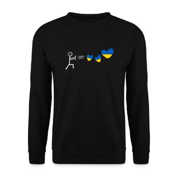 ukraine love kiew krim flagge herz valentin ukrain - Unisex Pullover - Schwarz - Vorne - Alina (178cm) & Michal (187cm)