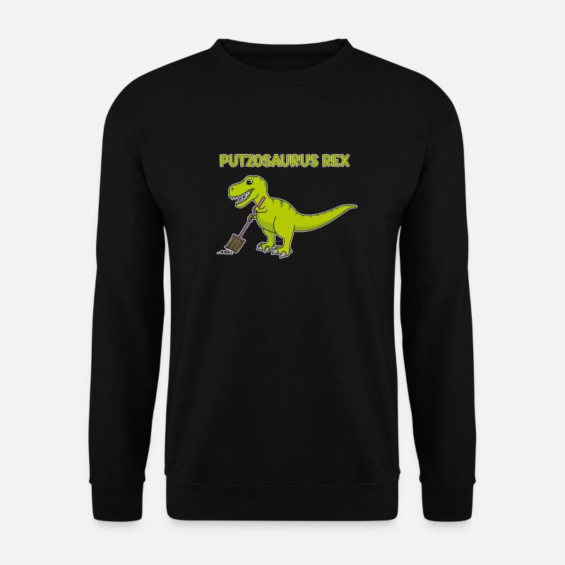 T-Rex Broom Cleaning Putzosaurus - Unisex Sweatshirt - black