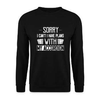 Sorry I Can't I Have Plans With My Accordion Polka - Unisex Pullover - Schwarz - Vorne - Alina (178cm) & Michal (187cm)